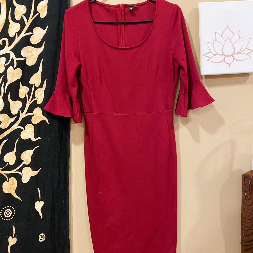 Burgundy Midi Dress